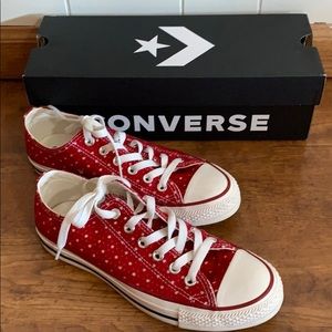 Converse Red Shoes with white stars